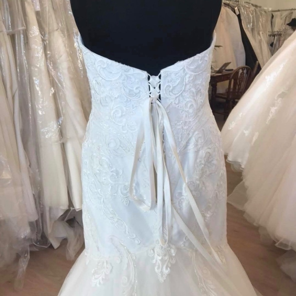 STELLA YORK beaded wedding dress bride moscato blush undertone size 16 - Picture 5 of 6